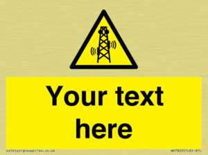 Custom warning RF radiation transmitter